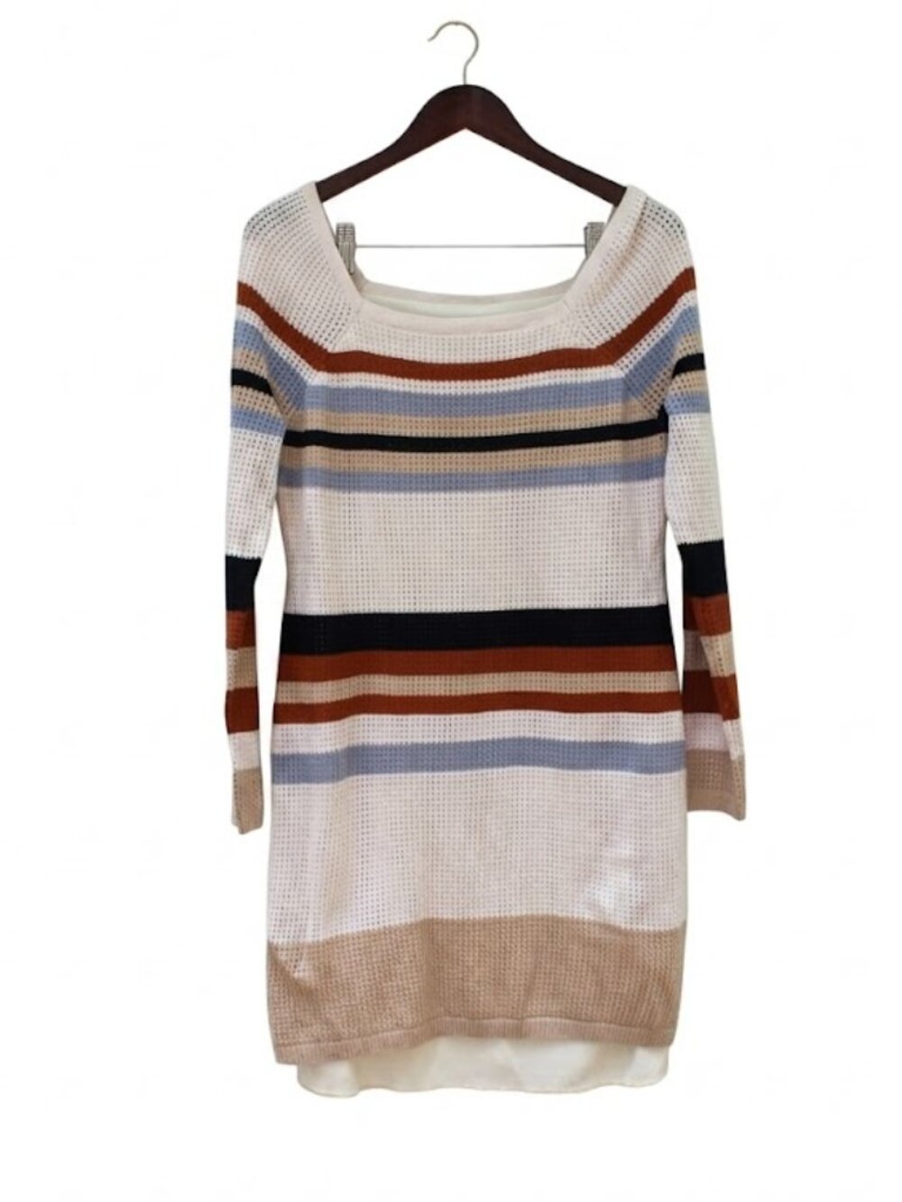 Cato Multi-Color Striped Knit Lined Dress - Large (summer or winter)